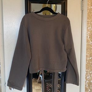 Varley Weymouth Olive Green Open Tie back Long Sleeve Sweatshirt Size S